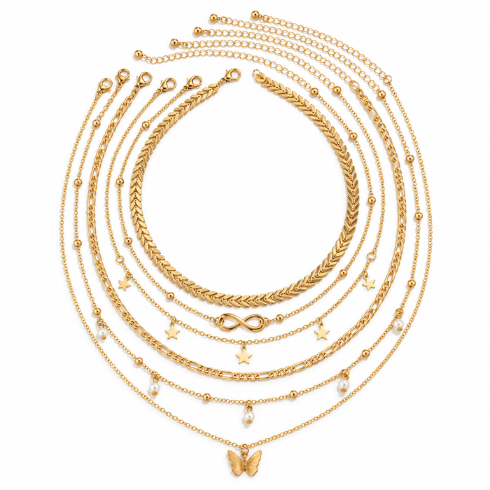 6 Pcs Infinite Love Necklace Set