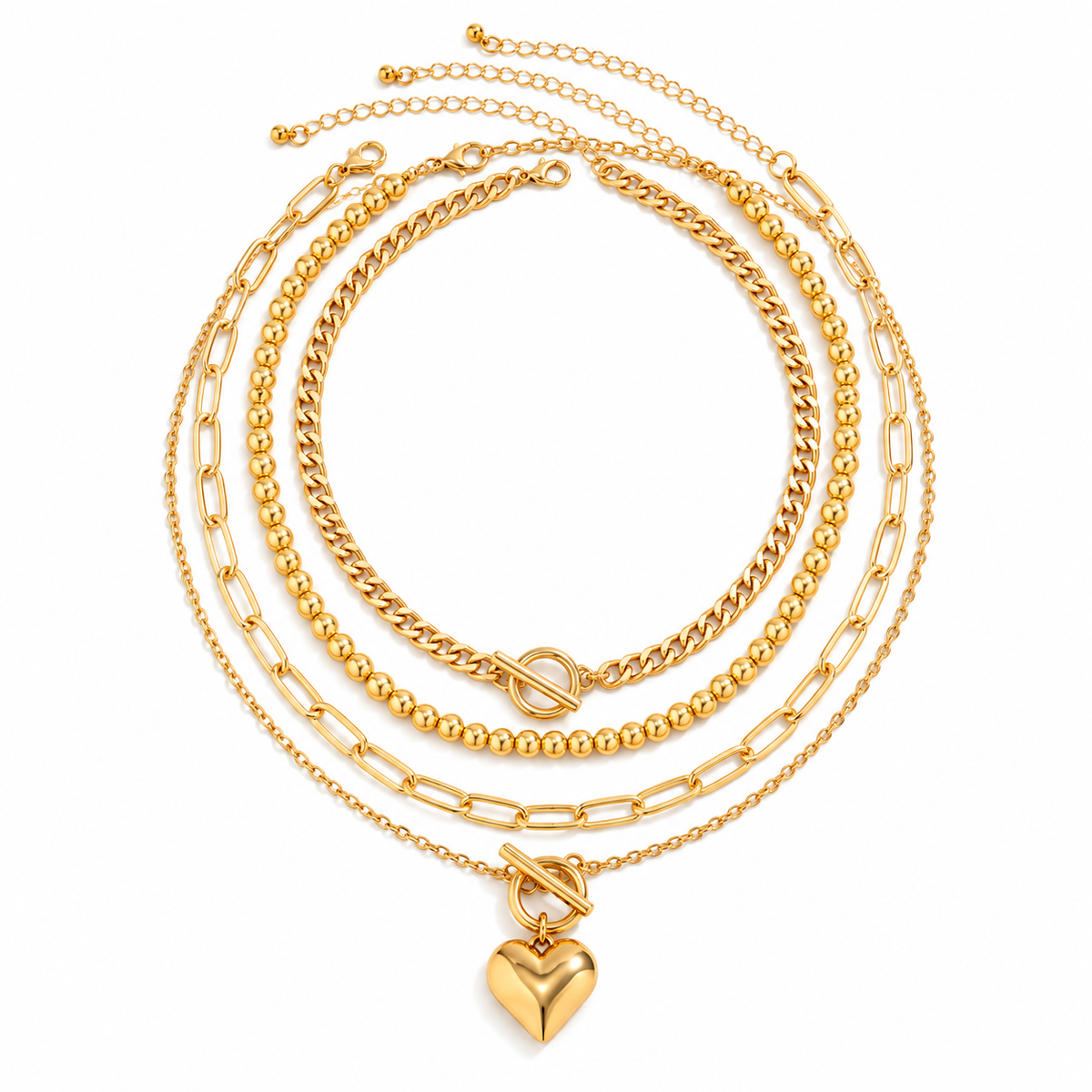 Love Locked Necklace 4PCs Set