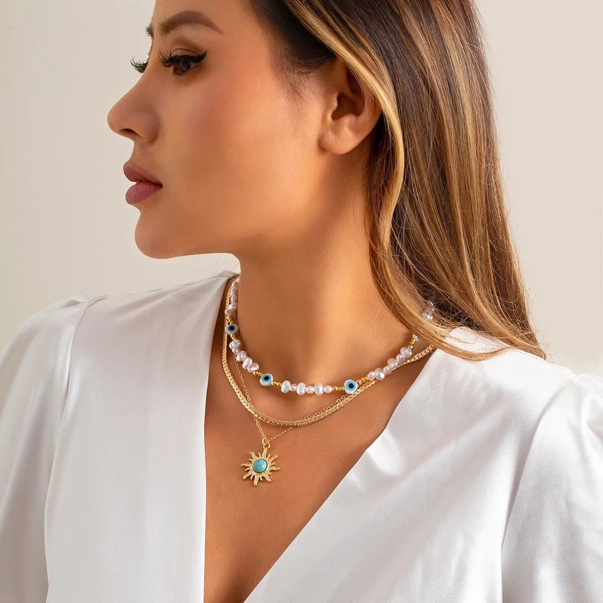 Evil Eye Away 3Pcs Necklace Set - image 4