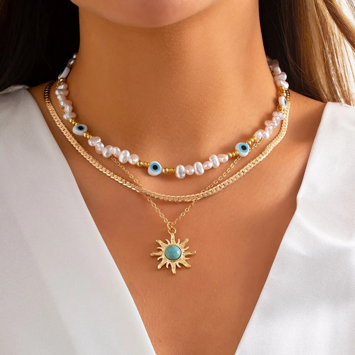 Evil Eye Away 3Pcs Necklace Set - image 2