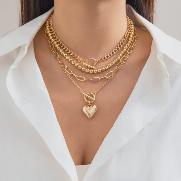 Love Locked Necklace 4PCs Set