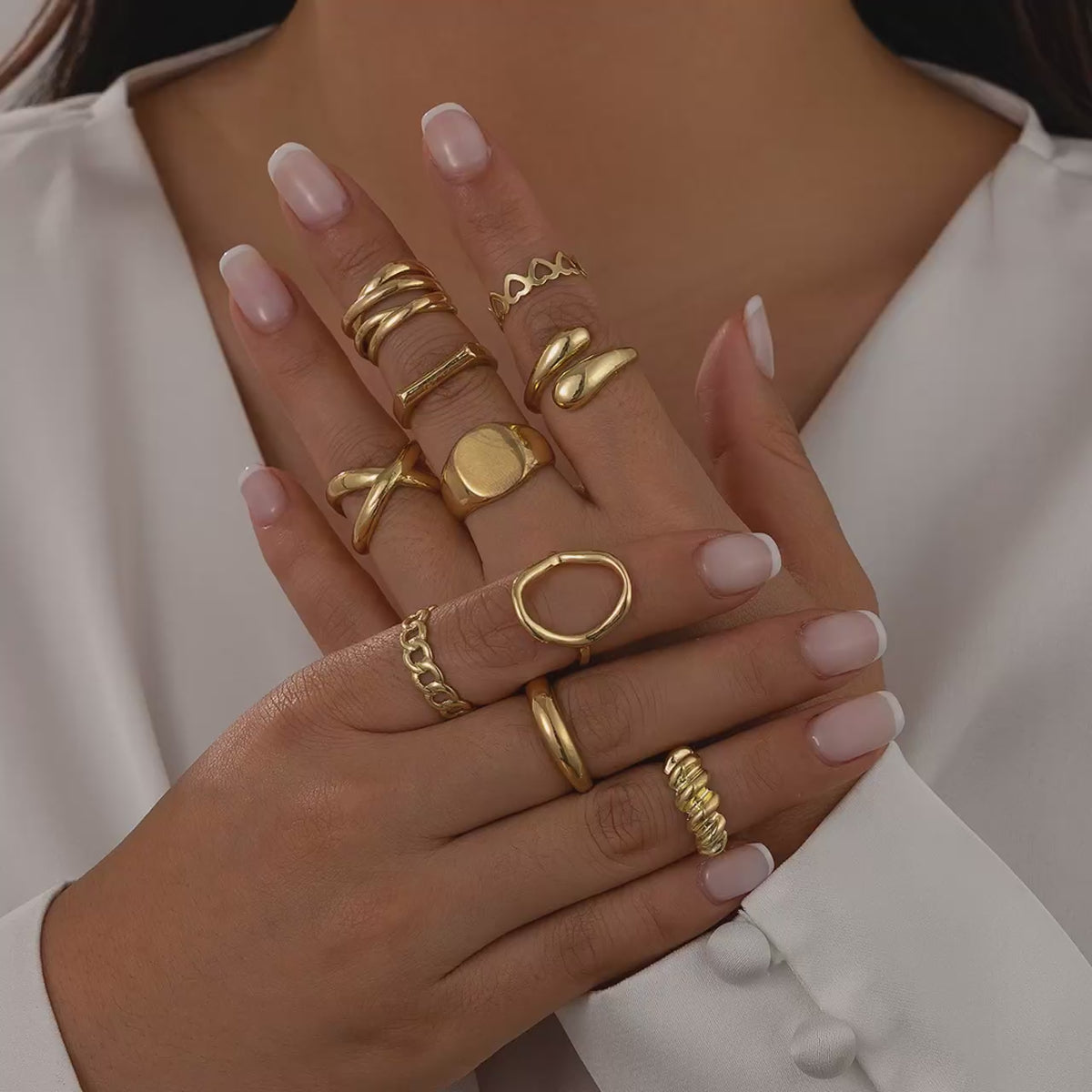 10 Pcs Vintage Rings Set